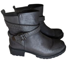 TORRID Black Studded Strap Moto Boot Size 9